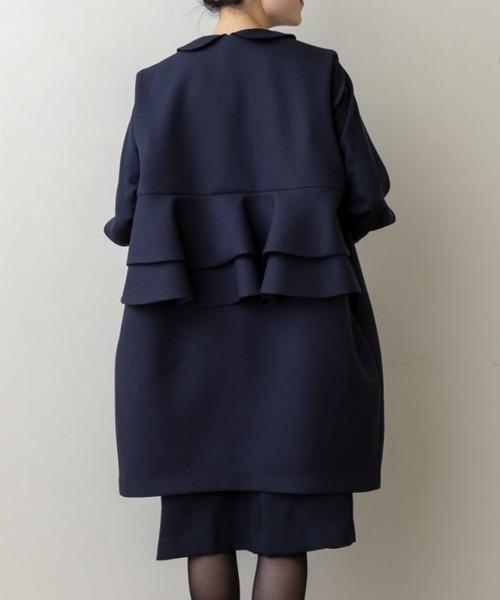 Sono(ソーノ)の「【新作2/20発売】【SONO/ソーノ】【SONO NAVY/ソーノネイビー】マシュマロホイップ・ロングジレ(ノーカラージャケット・レディース・グレー系その他/ネイビー・F)」の10枚目の写真