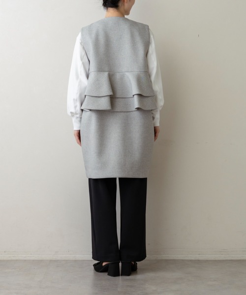 Sono(ソーノ)の「【新作2/20発売】【SONO/ソーノ】【SONO NAVY/ソーノネイビー】マシュマロホイップ・ロングジレ(ノーカラージャケット・レディース・グレー系その他/ネイビー・F)」の15枚目の写真