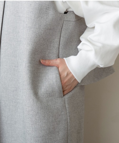 Sono(ソーノ)の「【新作2/20発売】【SONO/ソーノ】【SONO NAVY/ソーノネイビー】マシュマロホイップ・ロングジレ(ノーカラージャケット・レディース・グレー系その他/ネイビー・F)」の19枚目の写真