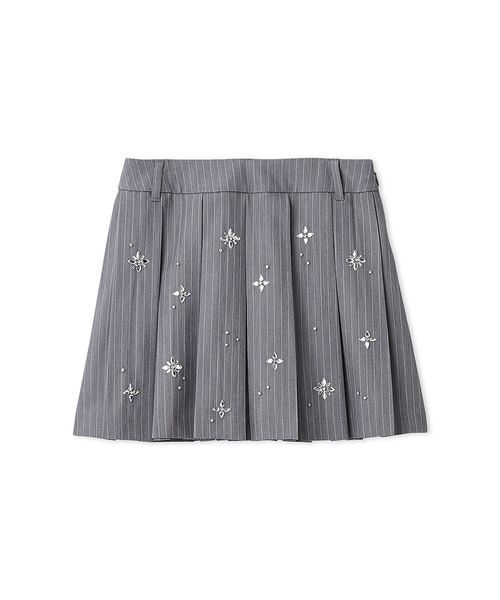 L.B CANDY STOCK]フラワービジュープリーツスカショーパン（スカート