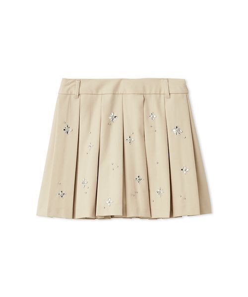 LILY BROWN（リリーブラウン）の「[L.B CANDY STOCK]フラワービジュープリーツスカショーパン（スカート・レディース・ベージュ/グレー・1/0）」の3枚目の写真