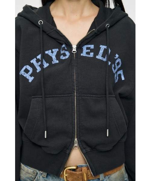MOUSSY（マウジー）の「【26年SS新作】PHYS. ED. ZIP UP フーディ（スウェット・レディース・ライトブラック/ネイビー/杢グレー・FREE）」の11枚目の写真