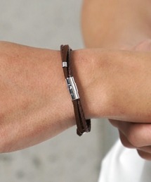 THE MILES（ザ マイルズ）の「"03"本革 レイヤード ワンタッチ 編み込みレザー ブレスレット（ブレスレット）」