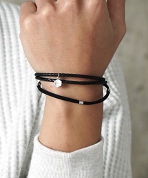 THE MILES（ザ マイルズ）の「"03"本革 レイヤード ワンタッチ 編み込みレザー ブレスレット（ブレスレット）」