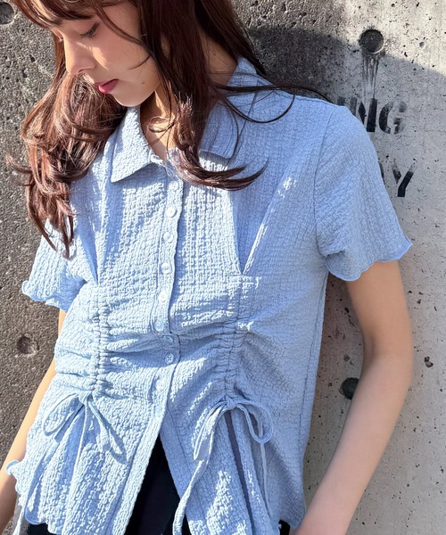 solleim(ソルレム)の「襟付きドロストデザイントップス(Tシャツ/カットソー・レディース・ブルー/アイボリー/ブラック・M/L)」の19枚目の写真