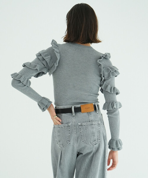【新品】CLANE(クラネ)袖フリルスリーブトップスTシャツ CLANE（クラネ）の「【CLANE(クラネ)】フリルスリーブトップス（T