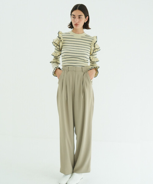 最終値下げ！【新品】CLANE(クラネ)袖フリルスリーブトップス カーキTシャツ CLANE - 最終値下げ！【新品】CLANE(クラネ)袖フリルスリーブトップス