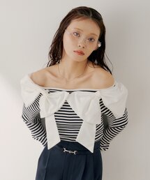 新品⭐︎Cen. ドッキングニットブラウス ニットビスチェドッキングシャツ
