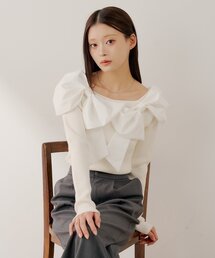 【SALON by Chico】ダブルリボンドッキングニット