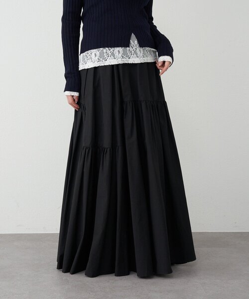 SHENERY（シーナリー）の「タフタボリュームスカート（スカート・レディース・ブラック/ホワイト・38/36）」の2枚目の写真