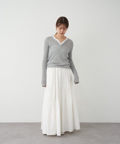 SHENERY（シーナリー）の「タフタボリュームスカート（スカート・レディース・ブラック/ホワイト・38/36）」の4枚目の写真