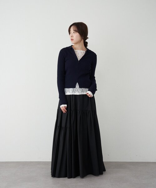 SHENERY（シーナリー）の「タフタボリュームスカート（スカート・レディース・ブラック/ホワイト・38/36）」の18枚目の写真