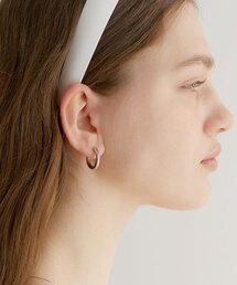 one touch bold ring earrings (E010_silver large)