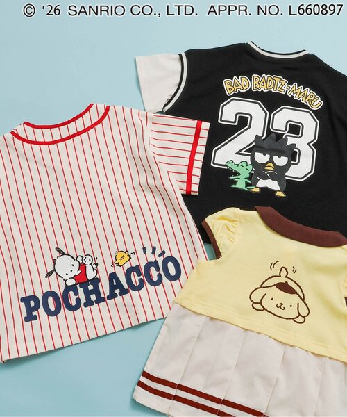 sanrio(サンリオ)の「【NET別注】【リンク】サンリオキャラクターズ スポーツT(Tシャツ/カットソー・キッズ・クリーム/ブラック/レッド・100/110/120)」の11枚目の写真