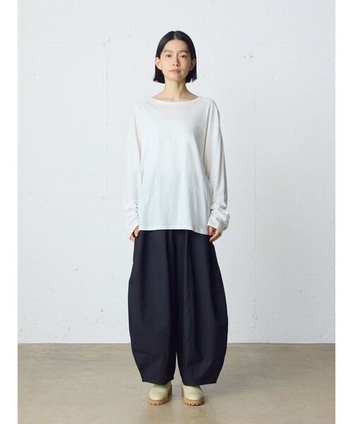 MidiUmi（ミディウミ）の「MidiUmi シアーワイドプルオーバー（Tシャツ/カットソー・レディース・オフホワイト/ブラック・FREE）」の9枚目の写真