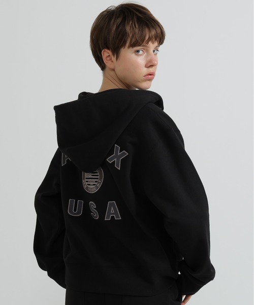 AVIREX(アヴィレックス)の「《直営店限定》VARSITY FLAG PARKA(パーカー・レディース・オフホワイト/ブラック・F)」の2枚目の写真