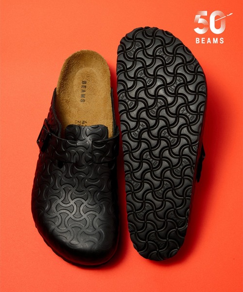 別注】BIRKENSTOCK / BOSTON “BONE PATTERN” Smooth BLACK（サンダル