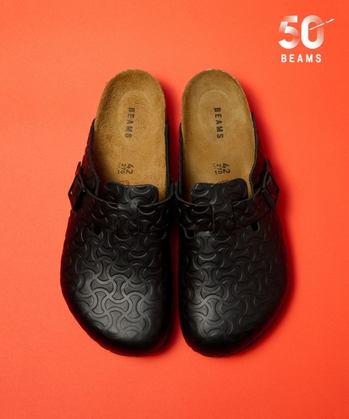 別注】BIRKENSTOCK / BOSTON “BONE PATTERN” Smooth BLACK（サンダル
