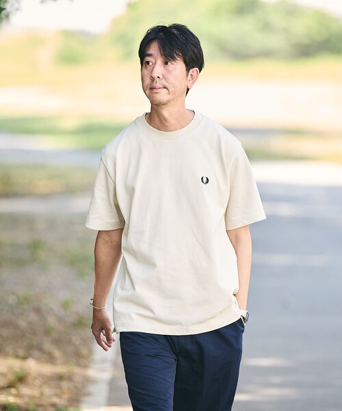FRED PERRY(フレッドペリー)の「【SHIPS別注】FRED PERRY: ワンポイントロゴ ピケ Tシャツ 26SS(Tシャツ/カットソー・メンズ・ダークグレー/コバルトブルー/ネイビー/ホワイト/ダークオリーブ/オートミール・X-LARGE/LARGE/MEDIUM/SMALL)」の4枚目の写真