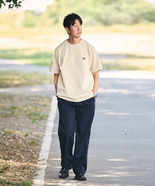 FRED PERRY(フレッドペリー)の「【SHIPS別注】FRED PERRY: ワンポイントロゴ ピケ Tシャツ 26SS(Tシャツ/カットソー・メンズ・ダークグレー/コバルトブルー/ネイビー/ホワイト/ダークオリーブ/オートミール・X-LARGE/LARGE/MEDIUM/SMALL)」の8枚目の写真