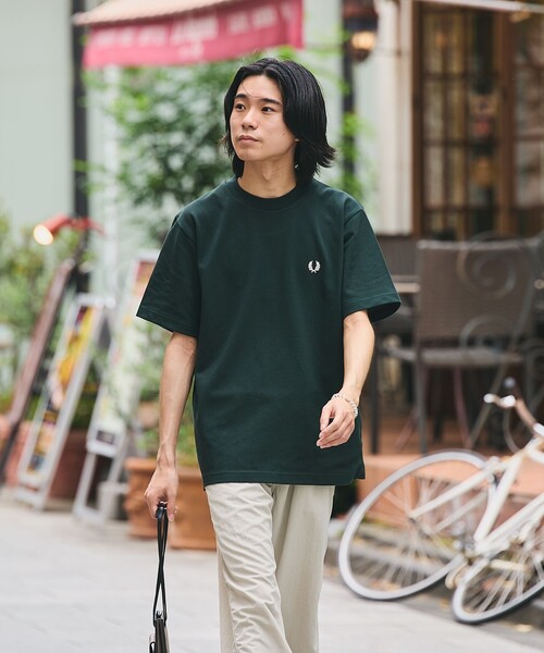 FRED PERRY(フレッドペリー)の「【SHIPS別注】FRED PERRY: ワンポイントロゴ ピケ Tシャツ 26SS(Tシャツ/カットソー・メンズ・ダークグレー/コバルトブルー/ネイビー/ホワイト/ダークオリーブ/オートミール・X-LARGE/LARGE/MEDIUM/SMALL)」の11枚目の写真