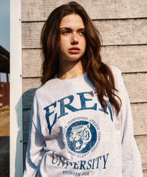 Tiger Print Vintage Sweatshirt Melange Gray
