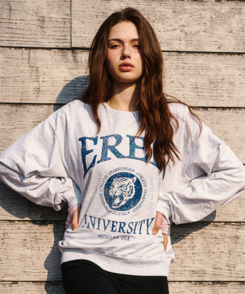 ERER(エルエル)の「Tiger Print Vintage Sweatshirt Melange Gray(スウェット・レディース・ライトグレー・2/1)」の4枚目の写真