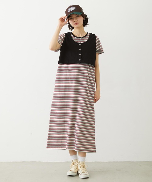 MILKFED.(ミルクフェド)の「TANK TOP AND STRIPED DRESS SET(ワンピース・レディース・ネイビー/ブラック/ライトブルー・ONE SIZE)」の10枚目の写真