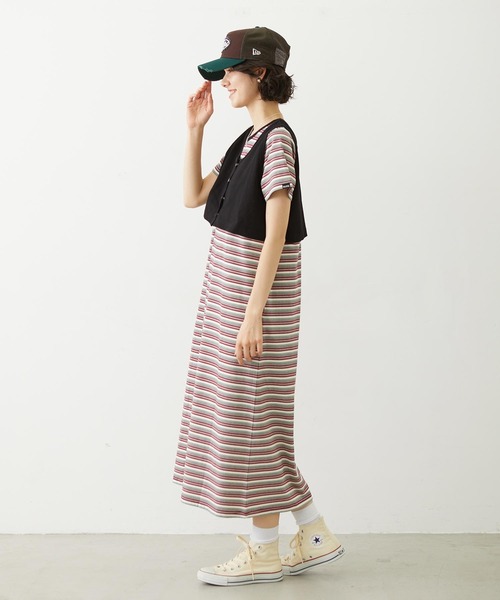 MILKFED.(ミルクフェド)の「TANK TOP AND STRIPED DRESS SET(ワンピース・レディース・ネイビー/ブラック/ライトブルー・ONE SIZE)」の12枚目の写真