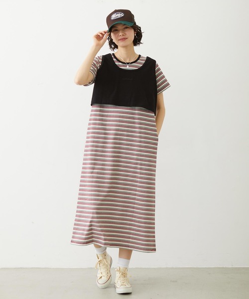 MILKFED.(ミルクフェド)の「TANK TOP AND STRIPED DRESS SET(ワンピース・レディース・ネイビー/ブラック/ライトブルー・ONE SIZE)」の14枚目の写真