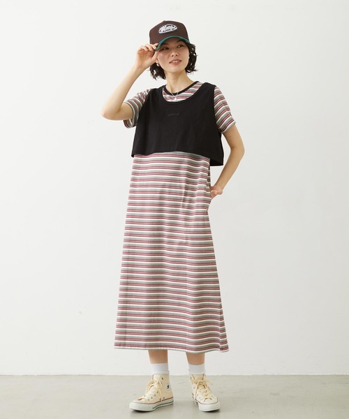 MILKFED.(ミルクフェド)の「TANK TOP AND STRIPED DRESS SET(ワンピース・レディース・ネイビー/ブラック/ライトブルー・ONE SIZE)」の15枚目の写真