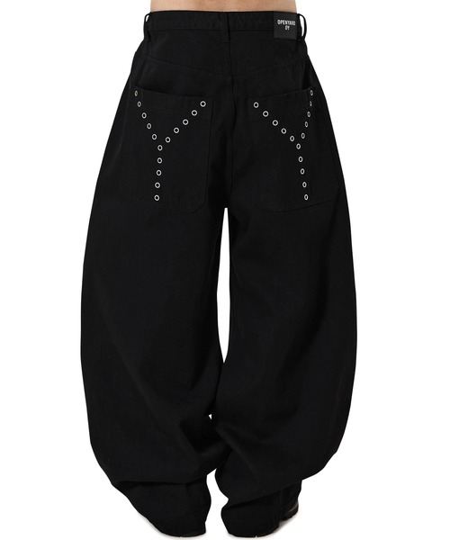 OY(オーワイ)の「『OY/オーワイ』BULLET TUCK WIDE VOLUME PANTS/ブレットタックワイドボリュームパンツ(デニムパンツ・メンズ・ブラック・L/M/S)」の1枚目の写真