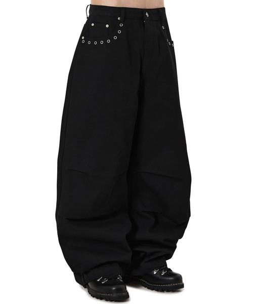 OY(オーワイ)の「『OY/オーワイ』BULLET TUCK WIDE VOLUME PANTS/ブレットタックワイドボリュームパンツ(デニムパンツ・メンズ・ブラック・L/M/S)」の3枚目の写真