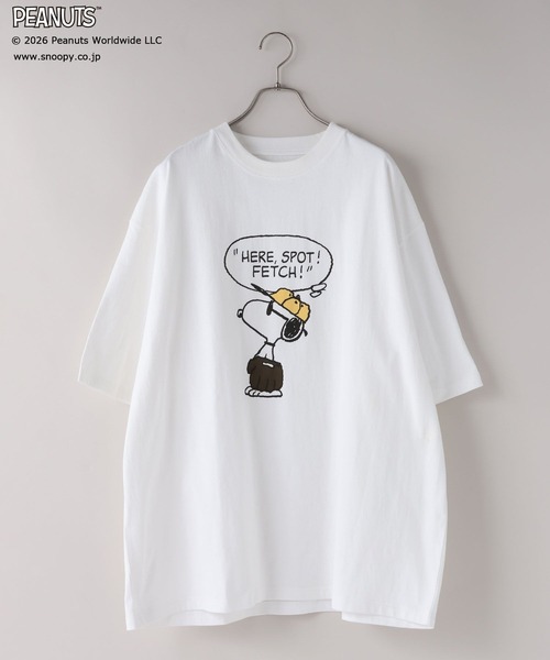 LOWRYS FARM(ローリーズファーム)の「【LFM(U)】SNOOPYプリントTSS 656662(Tシャツ/カットソー・メンズ・ブラック/イエロー/ホワイト・MEDIUM/LARGE)」の1枚目の写真