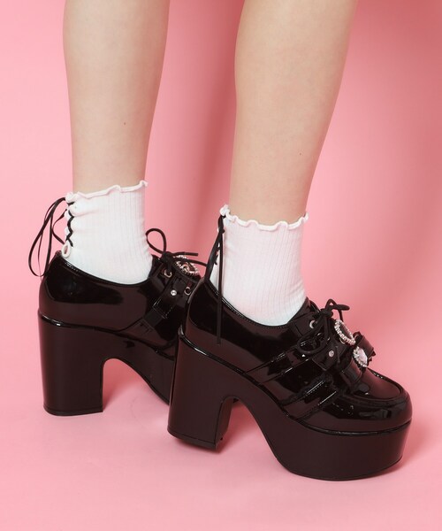 cs T&P(シーエスティーアンドピー)の「夢見る厚底キラキラハート付きパンプス(パンプス・レディース・ブルー系1/アイボリー系1/ブラック系1/ピンク系6・M/S/LL/L)」の18枚目の写真