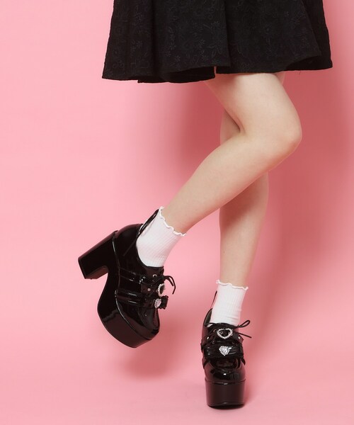 cs T&P(シーエスティーアンドピー)の「夢見る厚底キラキラハート付きパンプス(パンプス・レディース・ブルー系1/アイボリー系1/ブラック系1/ピンク系6・M/S/LL/L)」の20枚目の写真