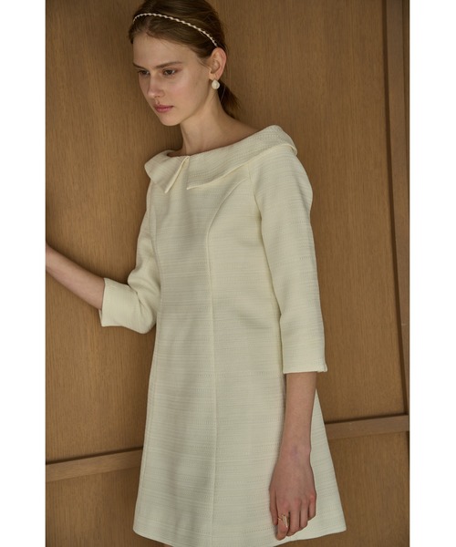 ERADIE(エラディエ)の「Off-Shoulder Collar Mini One Piece オフショルカラーツイードミニOP(ワンピース・レディース・ブラック/サックスブルー/オフホワイト・FREE)」の9枚目の写真
