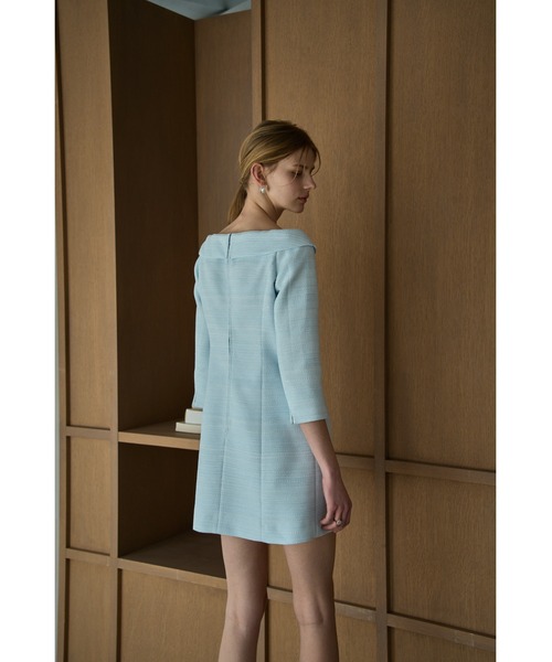 ERADIE(エラディエ)の「Off-Shoulder Collar Mini One Piece オフショルカラーツイードミニOP(ワンピース・レディース・ブラック/サックスブルー/オフホワイト・FREE)」の15枚目の写真