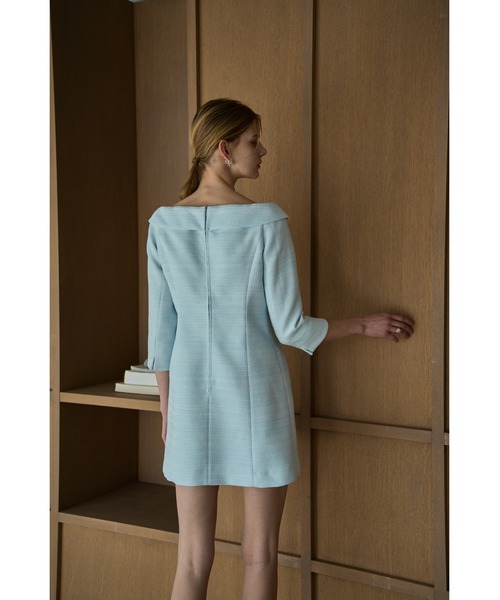 ERADIE(エラディエ)の「Off-Shoulder Collar Mini One Piece オフショルカラーツイードミニOP(ワンピース・レディース・ブラック/サックスブルー/オフホワイト・FREE)」の19枚目の写真