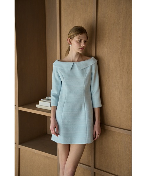 ワンピース eradie OffShoulderCollar MiniONE PIECE Off-Shoulder Collar Mini One Piece オフショルカラーツイードミニOP