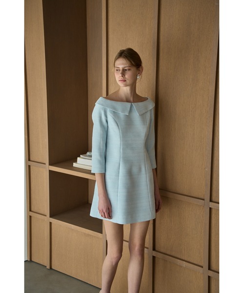 ERADIE(エラディエ)の「Off-Shoulder Collar Mini One Piece オフショルカラーツイードミニOP(ワンピース・レディース・ブラック/サックスブルー/オフホワイト・FREE)」の18枚目の写真