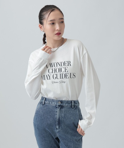 LEPSIM（レプシィム）の「アソートグラフィックロンT2　659239（Tシャツ/カットソー・レディース・ピンク/ライトグレー/オフホワイト・FREE）」の4枚目の写真