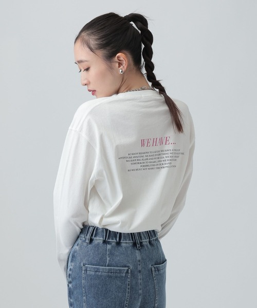 LEPSIM（レプシィム）の「アソートグラフィックロンT2　659239（Tシャツ/カットソー・レディース・ピンク/ライトグレー/オフホワイト・FREE）」の6枚目の写真