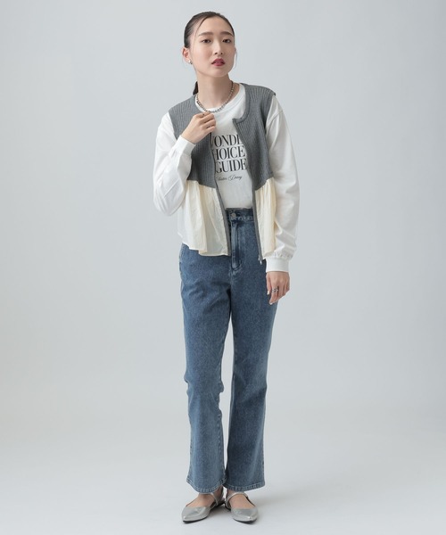 LEPSIM（レプシィム）の「アソートグラフィックロンT2　659239（Tシャツ/カットソー・レディース・ピンク/ライトグレー/オフホワイト・FREE）」の7枚目の写真