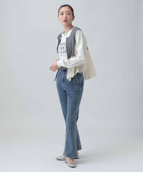 LEPSIM（レプシィム）の「アソートグラフィックロンT2　659239（Tシャツ/カットソー・レディース・ピンク/ライトグレー/オフホワイト・FREE）」の8枚目の写真