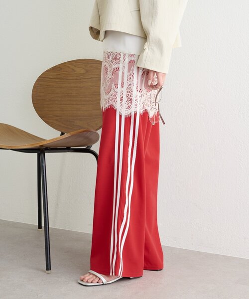 mystic（ミスティック）の「ロゴ刺繍イージーパンツ（その他パンツ・レディース・ブラック/アイボリー/レッド・2/1）」の3枚目の写真