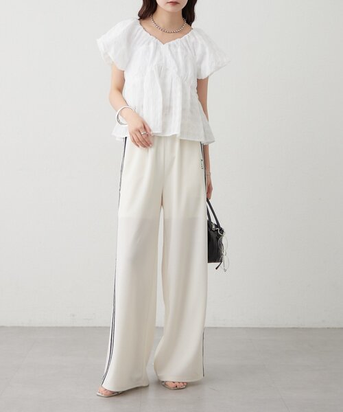 mystic（ミスティック）の「ロゴ刺繍イージーパンツ（その他パンツ・レディース・ブラック/アイボリー/レッド・2/1）」の15枚目の写真