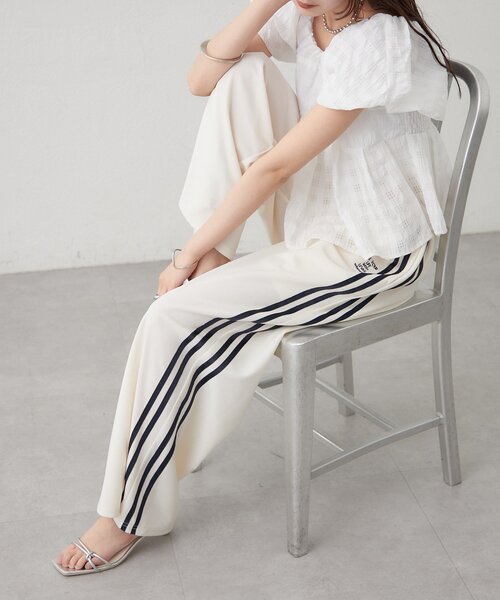 mystic（ミスティック）の「ロゴ刺繍イージーパンツ（その他パンツ・レディース・ブラック/アイボリー/レッド・2/1）」の18枚目の写真