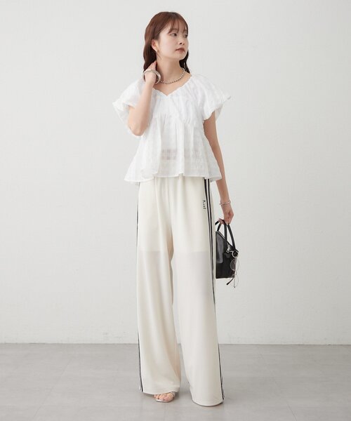 mystic（ミスティック）の「ロゴ刺繍イージーパンツ（その他パンツ・レディース・ブラック/アイボリー/レッド・2/1）」の19枚目の写真