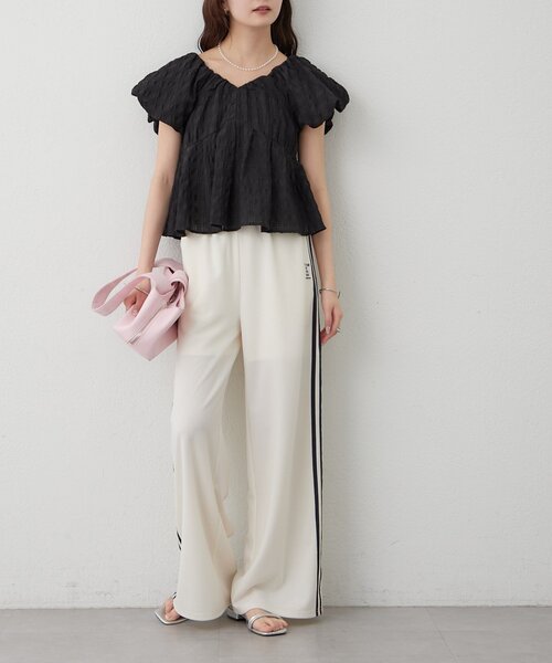 mystic（ミスティック）の「ロゴ刺繍イージーパンツ（その他パンツ・レディース・ブラック/アイボリー/レッド・2/1）」の20枚目の写真